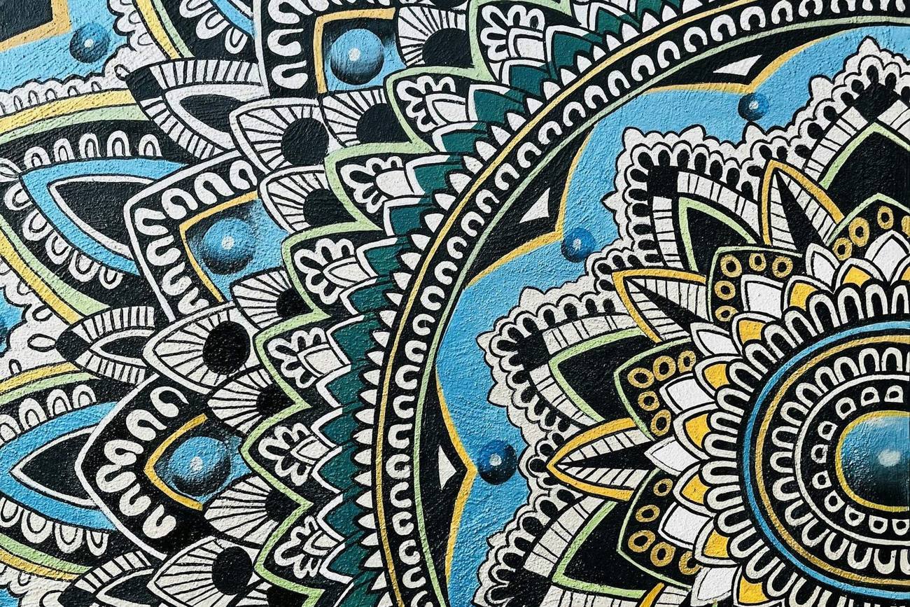 Water Mandala Painting in a Restored Kura