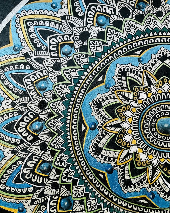Water Mandala Painting in a Restored Kura