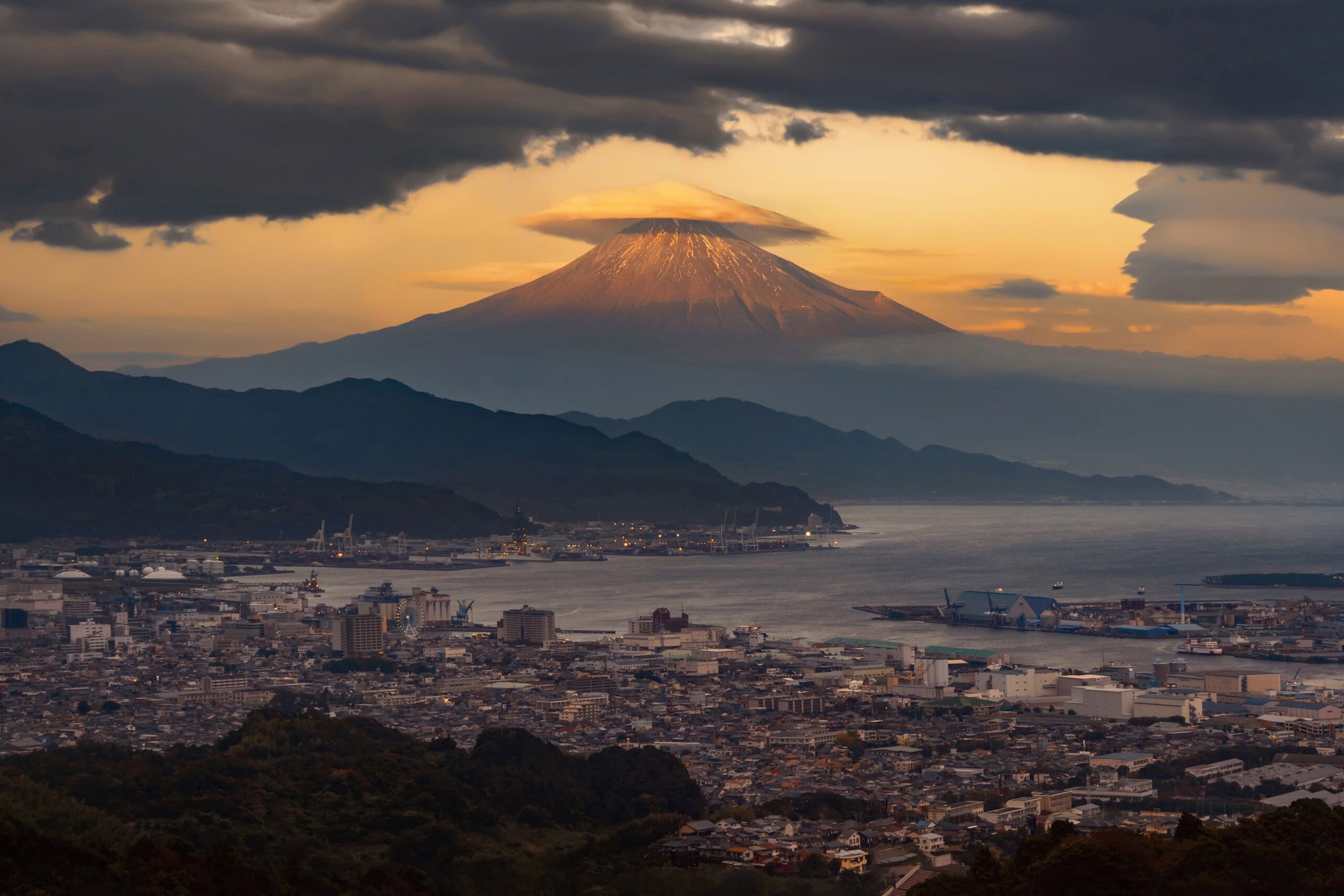 Mount Fuji seen across one of the Fuji Five Lakes